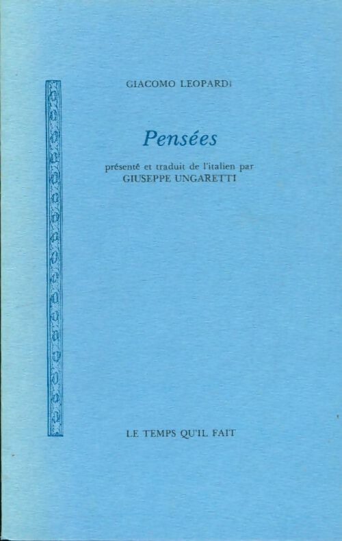 Livrenpoche : Pensées - Giacomo Leopardi - Livre