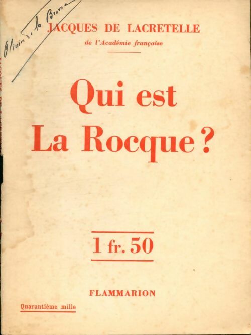 Livrenpoche : Qui est la roque ? - Jacques De Lacretelle - Livre