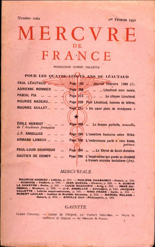Livrenpoche : Mercure de France n°1062 - Collectif - Livre