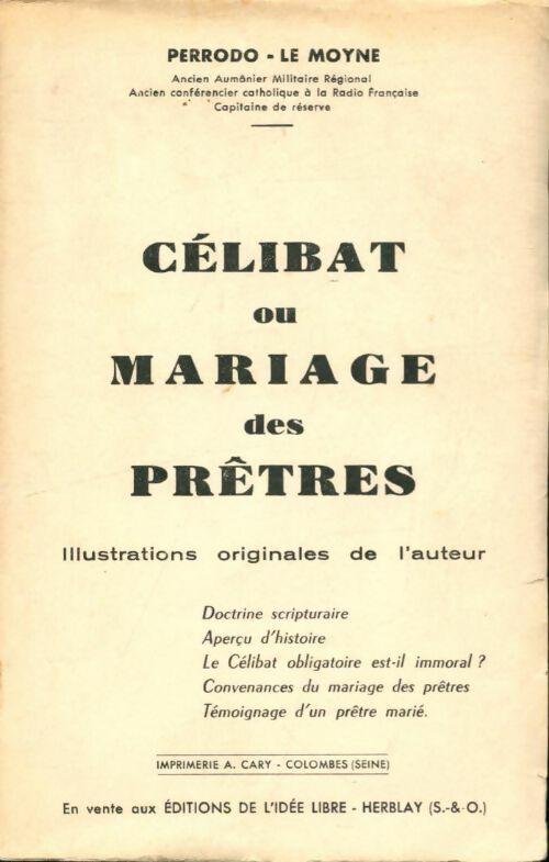 Livrenpoche : Celibat ou mariage des prêtres - H. Perrodo - Livre
