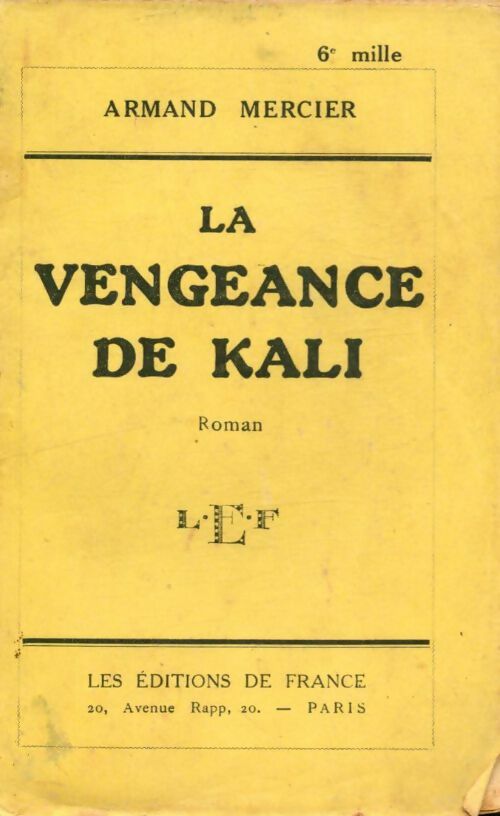 Livrenpoche : La vengeance de Kali - A. Mercier - Livre