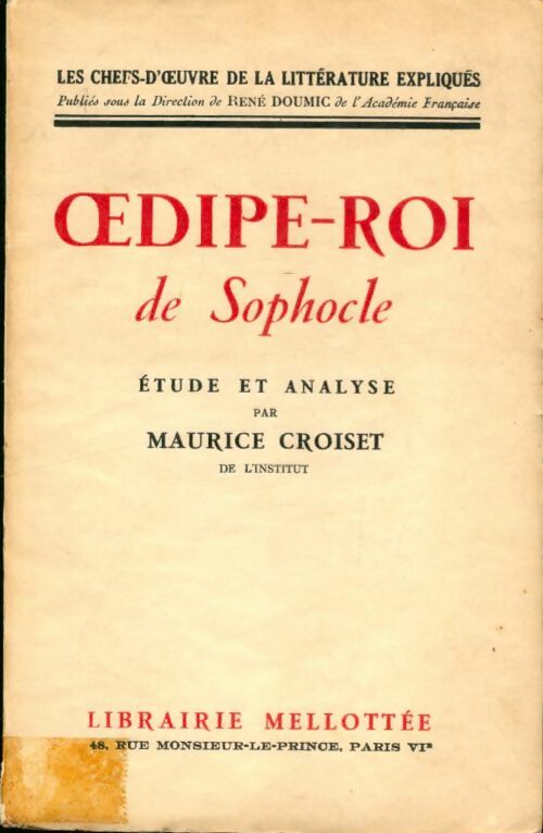 Livrenpoche : Oedipe-roi de Sophocle - Maurice Croiset - Livre