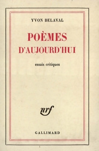Livrenpoche : Poèmes d'aujourd'hui - Yvon Belaval - Livre