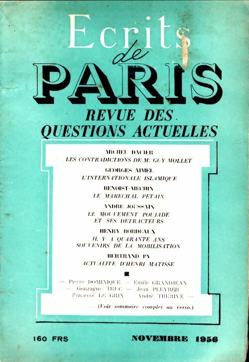 Livrenpoche : Ecrits de Paris n°143 - Collectif - Livre