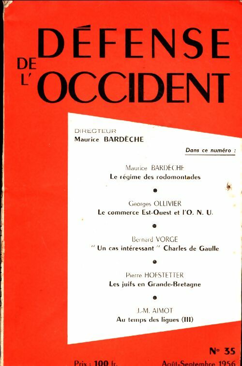 Livrenpoche : Défense de l'Occident n°35 - Collectif - Livre