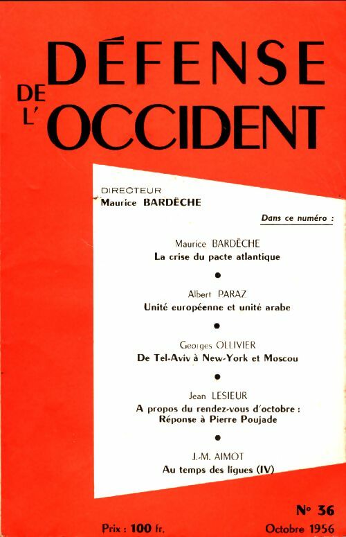 Livrenpoche : Défense de l'Occident n°36 - Collectif - Livre