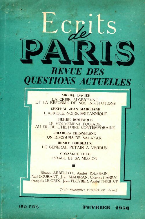 Livrenpoche : Ecrits de Paris n°135 - Collectif - Livre