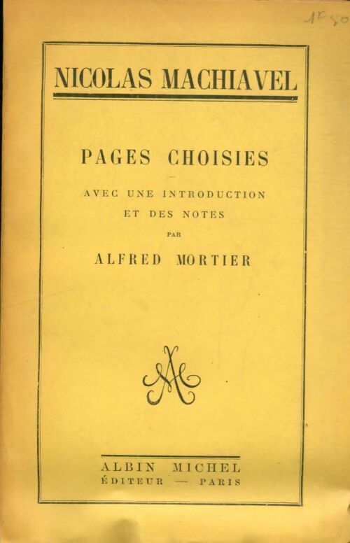 Livrenpoche : Pages choisies - Nicolas Machiavel - Livre