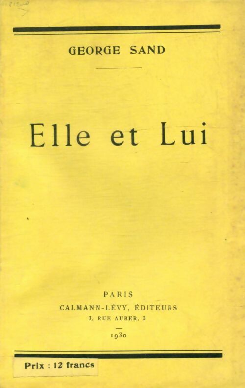 Livrenpoche : Elle et lui - George Sand - Livre