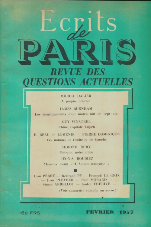 Livrenpoche : Ecrits de Paris n°146 - Collectif - Livre