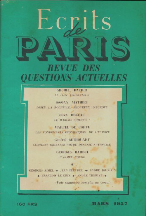 Livrenpoche : Ecrits de Paris n°147 - Collectif - Livre