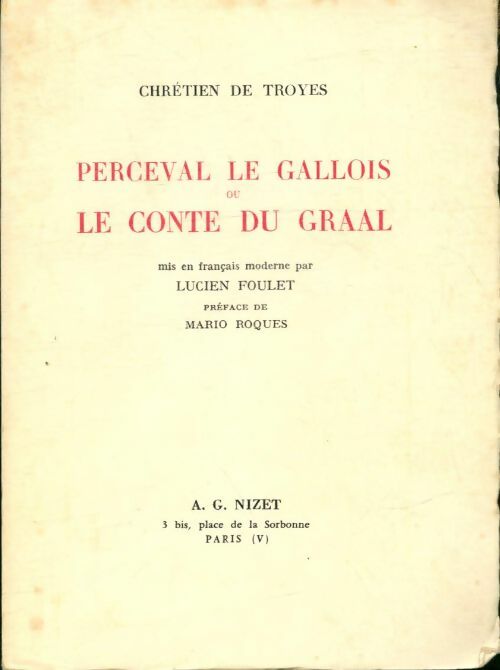 Livrenpoche : Perceval le gallois ou le conte du Graal - Chrétien de Troyes, Chrétien De Troyes - Livre
