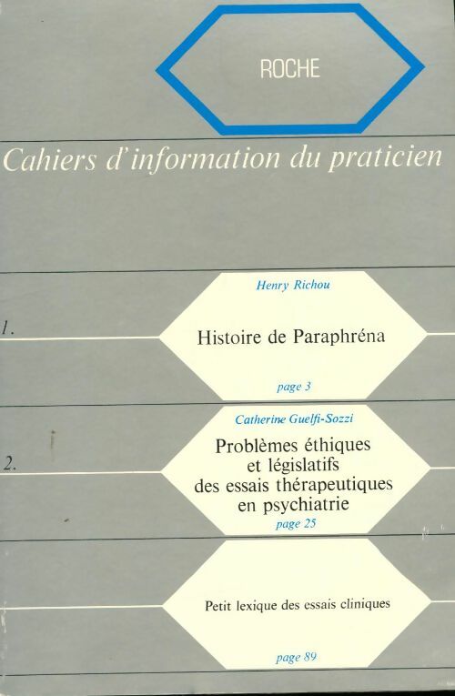 Livrenpoche : Cahiers d'information du praticien : Histoire de Paraphréna - Collectif - Livre