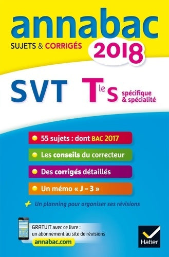 Livrenpoche : SVT Terminale S. Sujets et corrigés 2018 - Jacques Bergeron - Livre