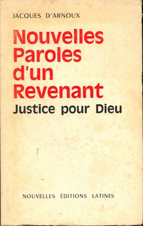 Livrenpoche : Nouvelles paroles d un revenant - Jacques D'Arnoux - Livre