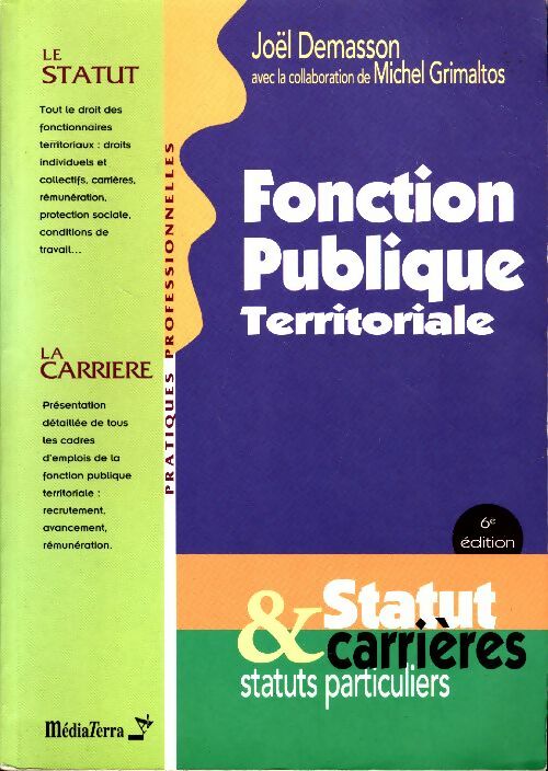 Livrenpoche : Fonction publique territoriale - Joël Demasson - Livre