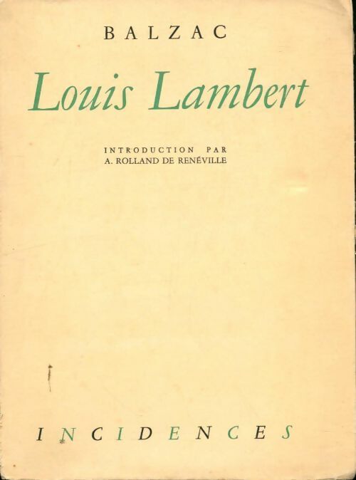 Livrenpoche : Louis Lambert - Honoré De Balzac - Livre