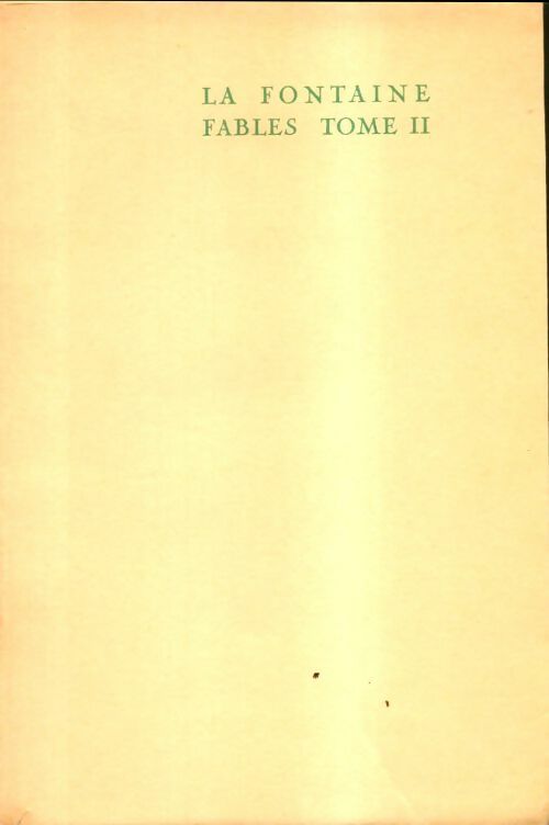 Livrenpoche : Fables Tome II - Jean De La Fontaine - Livre
