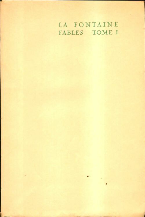 Livrenpoche : Fables Tome I - Jean De La Fontaine - Livre
