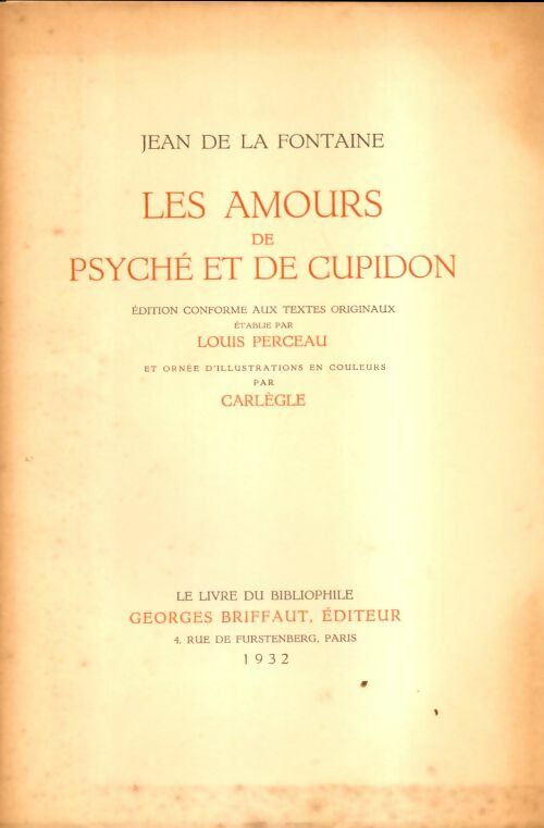 Livrenpoche : Les amours de Psyché et de Cupidon - Jean De La Fontaine - Livre