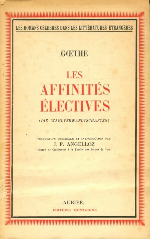 Livrenpoche : Les affinités électives - Johann Wolfgang Von Goethe - Livre