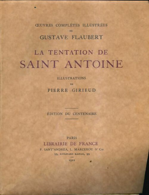 La tentation de Saint-Antoine - Gustave Flaubert -  Librairie de France GF - Livre