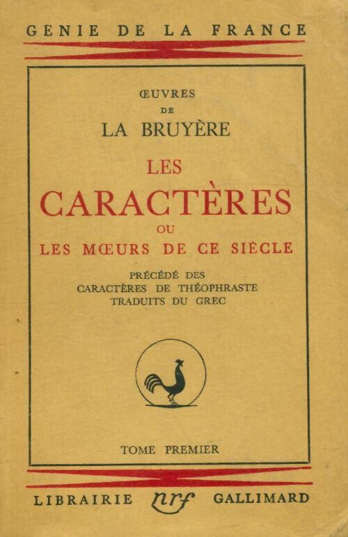 Livrenpoche : Les caractères Tome I - La Bruyere - Livre