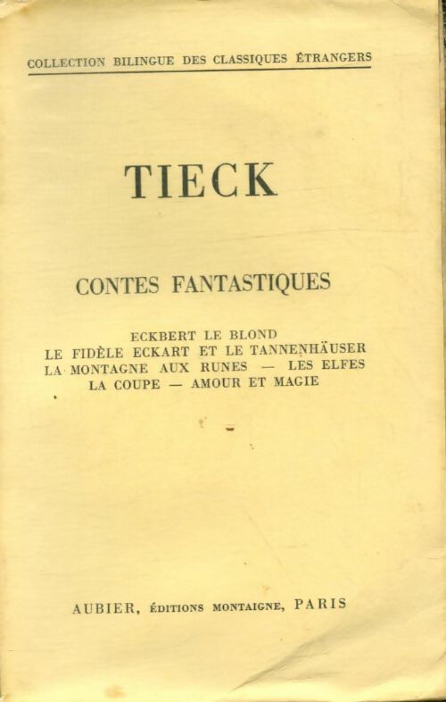 Livrenpoche : Contes fantastiques - Ludwig Tieck - Livre
