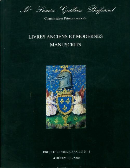 Livres anciens et modernes manuscrits Drouot décembre 2000 - Collectif -  Drouot Richelieu - Livre