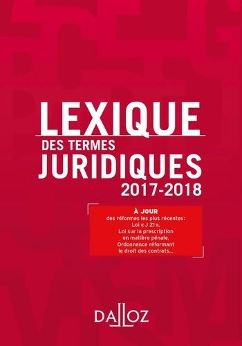 Livrenpoche : Lexique des termes juridiques - Collectif - Livre