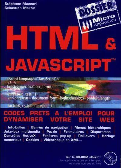 Livrenpoche : HTML & javascript - Stéphane Maccari - Livre