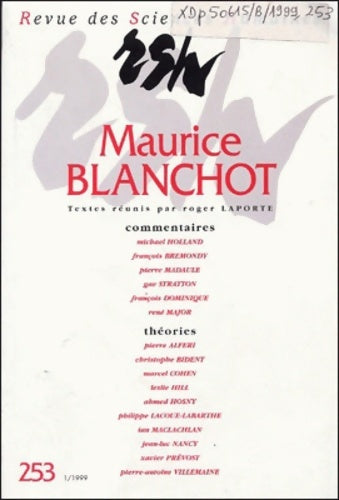 Livrenpoche : Revue des sciences humaines - Maurice blanchot - Roger Laporte - Livre