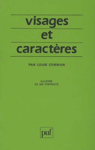 Livrenpoche : Visages et caractères : La science morphopsychologique - Louis Corman - Livre