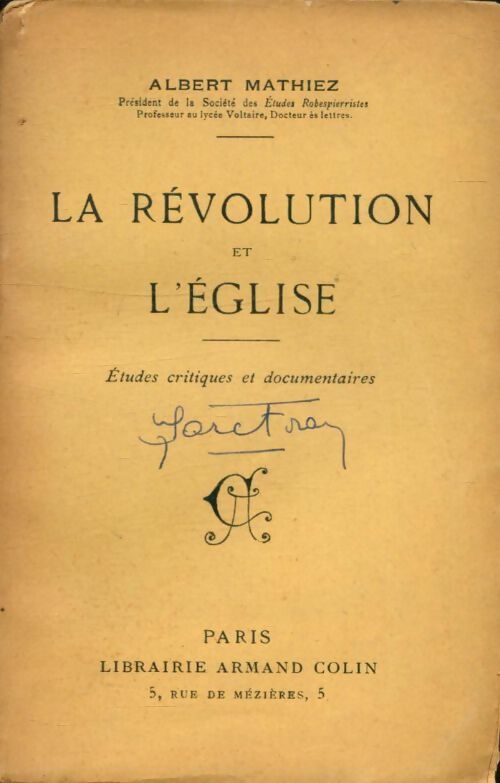 Livrenpoche : La révolution et l'église - Albert Mathiez - Livre