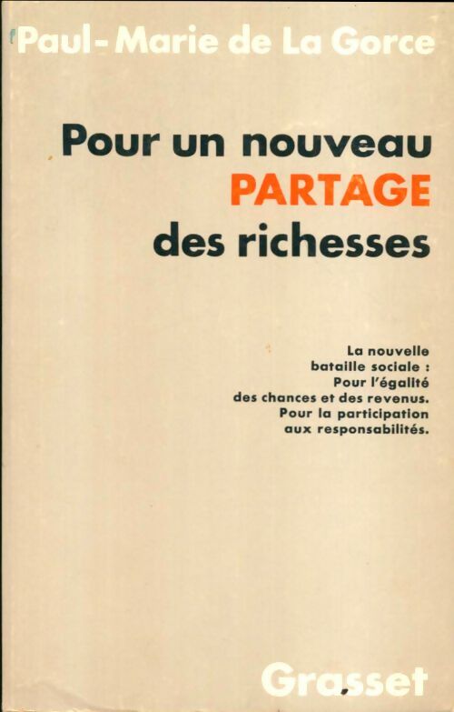 Livrenpoche : Pour un nouveau partage des richesses - Paul-Marie De la Gorce - Livre