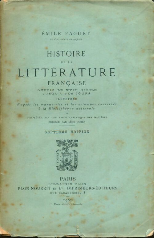 Livrenpoche : Histoire de la Littérature Française : XVIIe siècle (1600-1699) - O. Biyidi - Livre