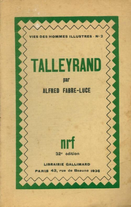 Livrenpoche : Talleyrand - Alfred Fabre-Luce - Livre