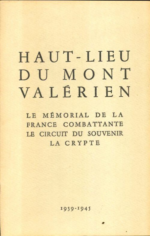Livrenpoche : Haut-lieu dui mont Valérien - Collectif - Livre