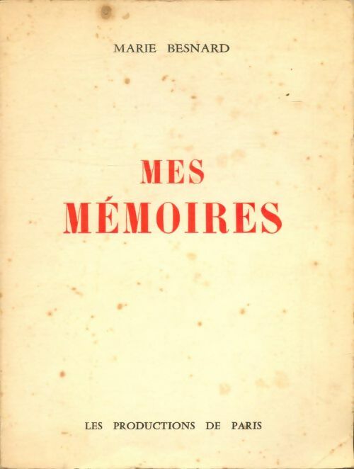 Livrenpoche : Mes mémoires - Marie Besnard - Livre