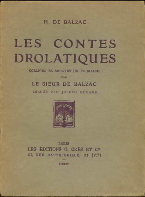 Livrenpoche : Les contes drolatiques Tome I - Honoré De Balzac - Livre