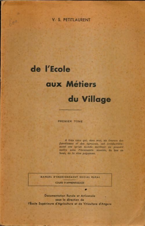 Livrenpoche : De l'école aux métiers du village Tome I - V.S. Petitlaurent - Livre