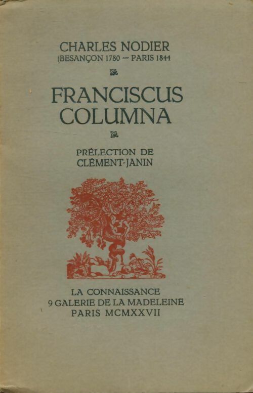 Livrenpoche : Franciscus Columna - Charles Nodier - Livre