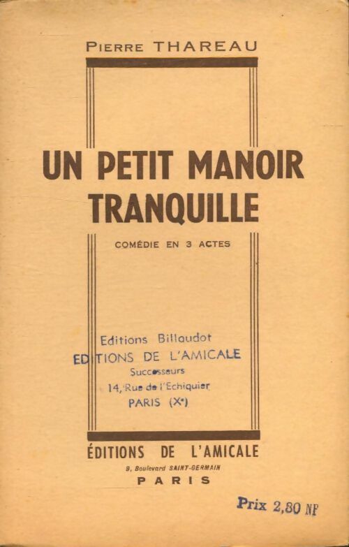 Livrenpoche : Un petit manoir tranquille - Pierre Thareau - Livre