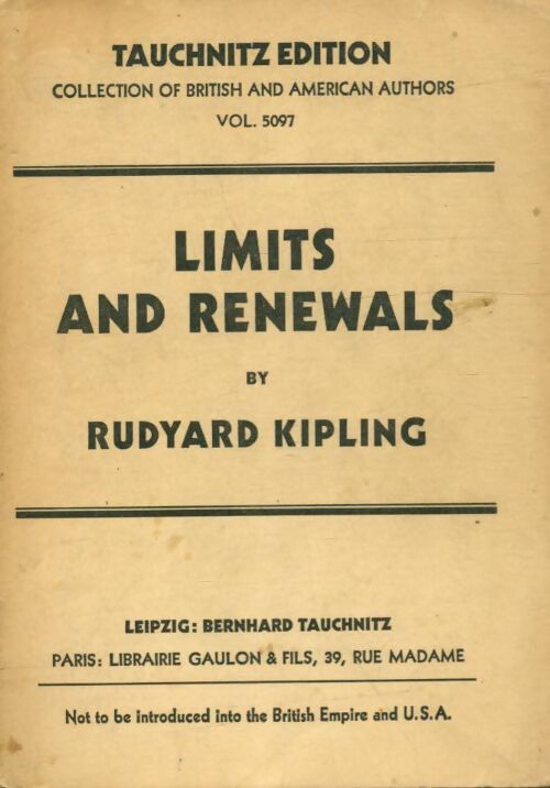 Livrenpoche : Limits and renewals - Rudyard Kipling - Livre