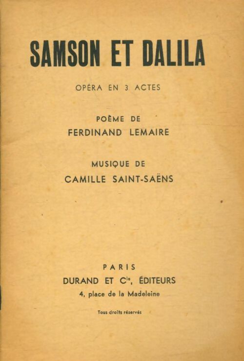 Livrenpoche : Samson et Dalila - Ferdinand Lemaire - Livre