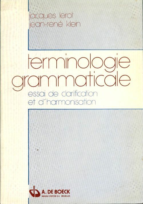 Livrenpoche : Terminologie grammaticale - Jacques Lerot - Livre