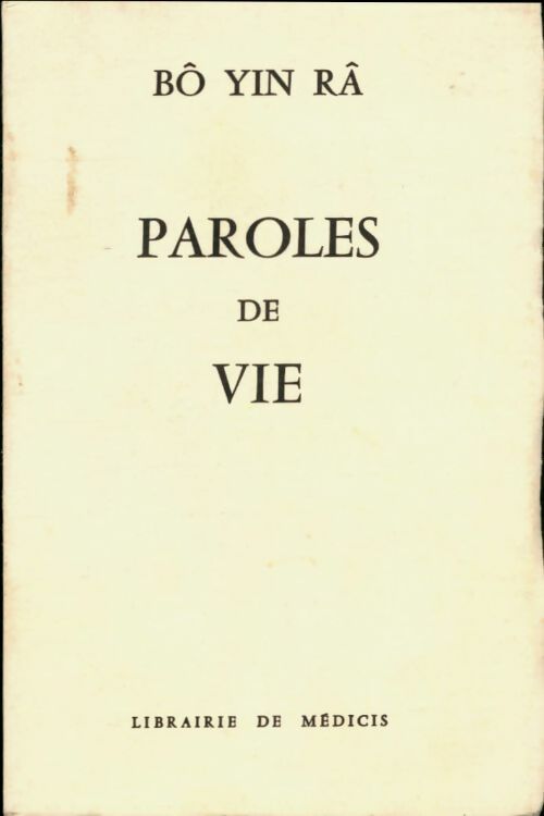 Livrenpoche : Paroles de vie - Bô-Yin-Râ - Livre