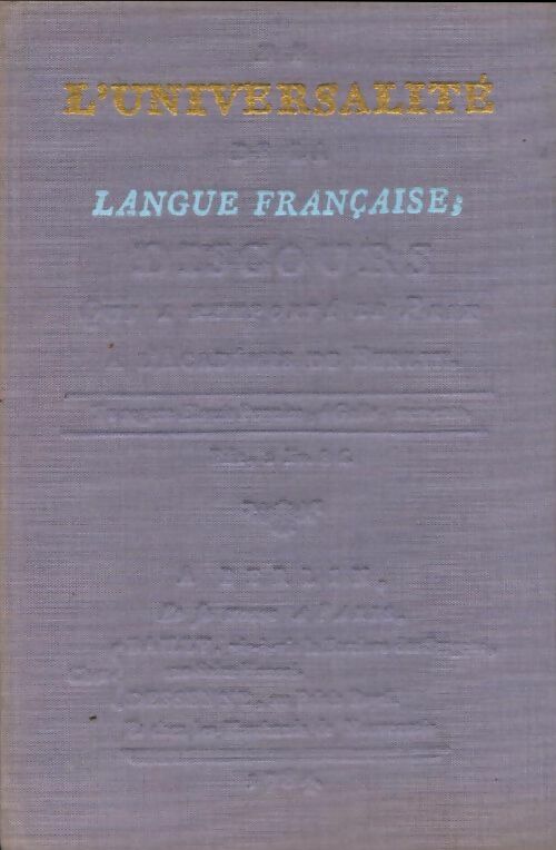 Livrenpoche : De l'universalité de la langue française - Rivarol - Livre
