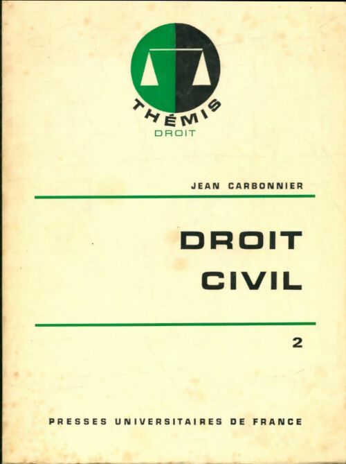 Livrenpoche : Droit civil Tome II : La famille, les incapacités - Jean Carbonnier - Livre