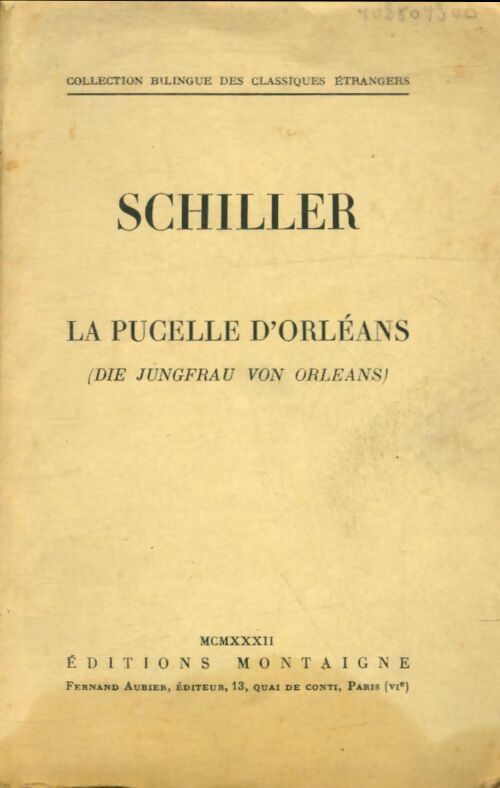 Livrenpoche : La pucelle d'Orléans - Friedrich Von Schiller - Livre
